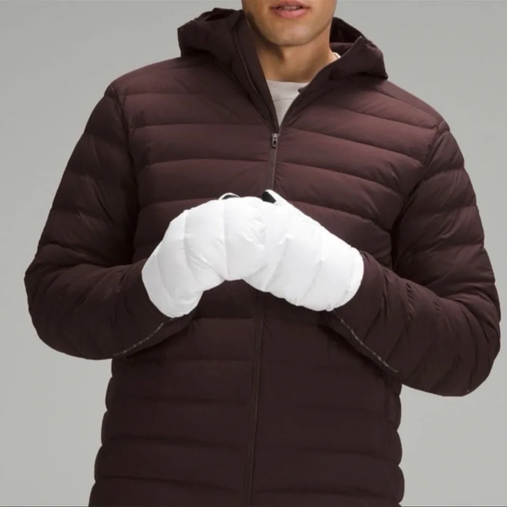 Lululemon Wunder Puff Down Mittens White Unisex Large XL NWT